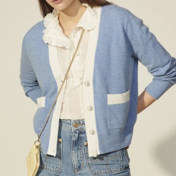 Sandro Lucas Wool/Cashmere Cardigan Sz S/M - Picture 2 of 13